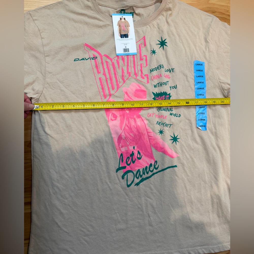 Bowie Band Tee Let’s Dance Graphic Oversized T-Shirt NWT Large - Picture 3 of 5